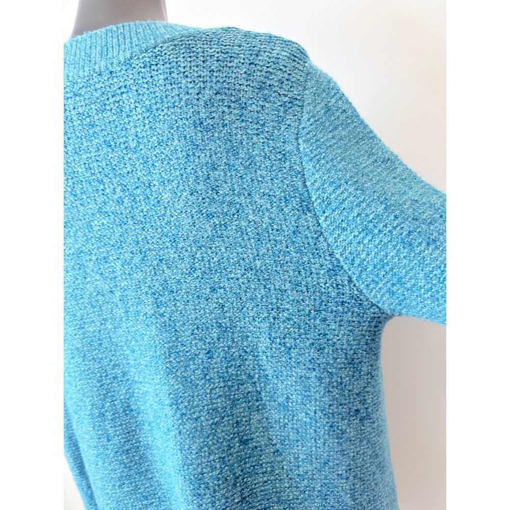 J. Jill Womens Turquoise Blue Marled V-Neck Knit Pullover Sweater Size Large - Picture 11 of 14